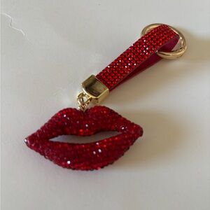 Red Crystal Lip Keychain Charm